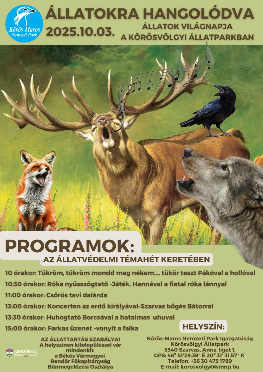 Állatok Világnapja a Körösvölgyi Állatparkban