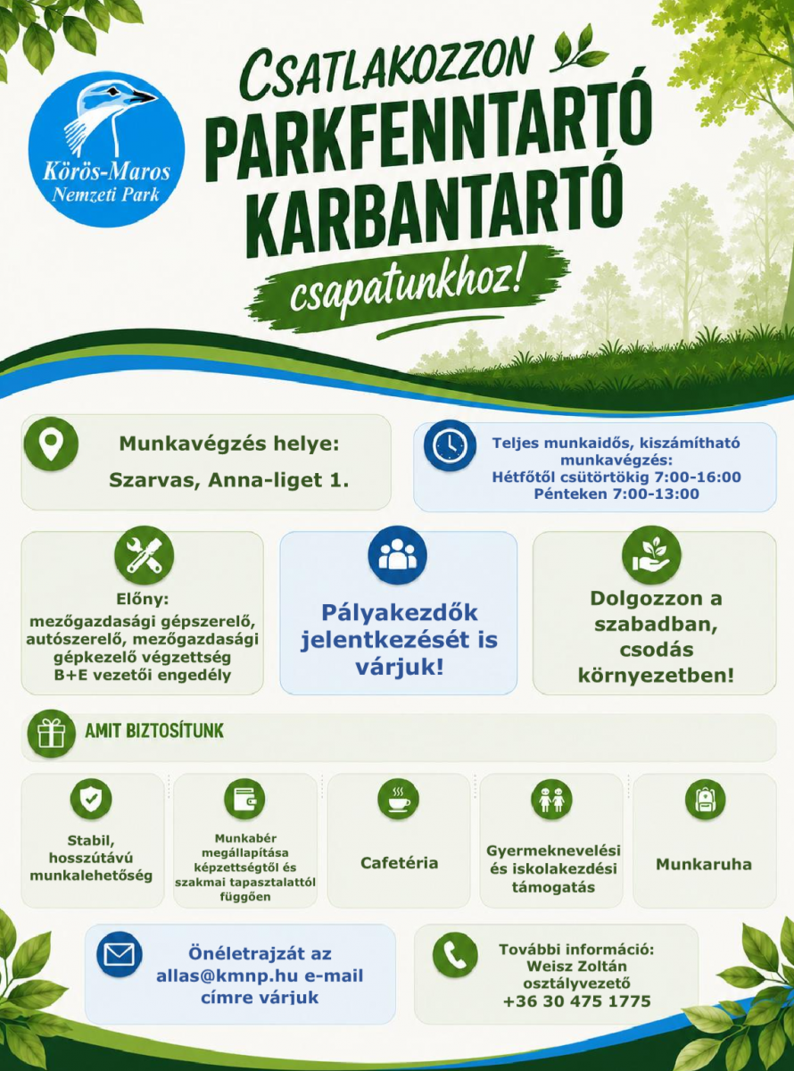 Parkfenntartó karbantartó